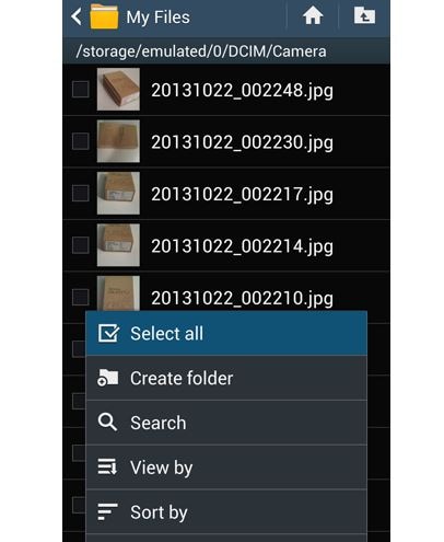 select photos on phone memory