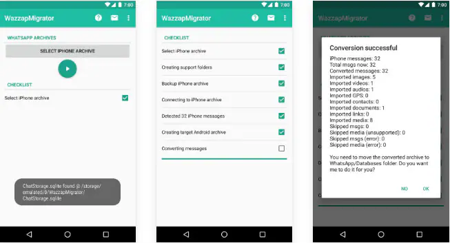 نقل رسائل whatsapp من itunes إلى android باستخدام wazzapmigrator