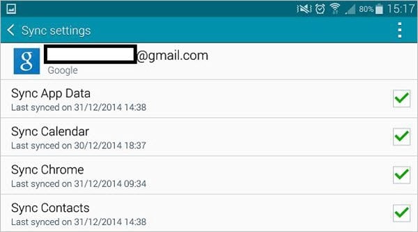 sincronizar los contactos de gmail con el S20