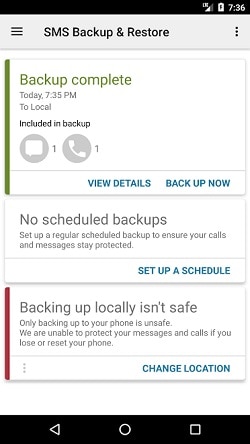 backup S9/S20 messages with sms backup app