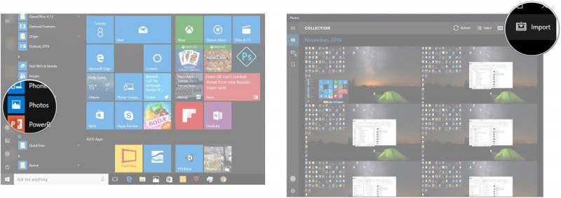 import photos from iphone to windows 10