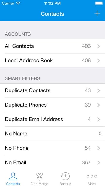 administrador de contactos para iPhone - Contacts Cleanup Merge Free