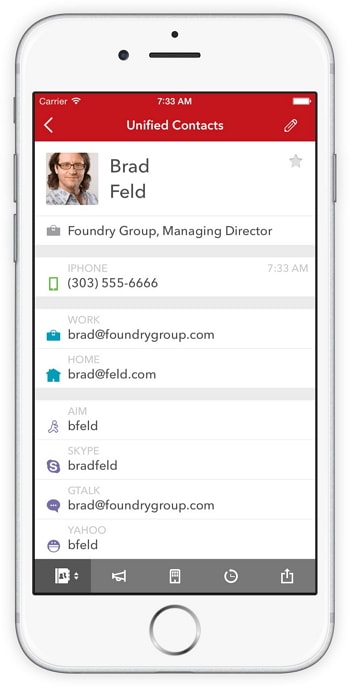 administrador de contactos para iPhone - FullContact