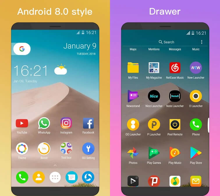 android oreo update alternative: oo launcher