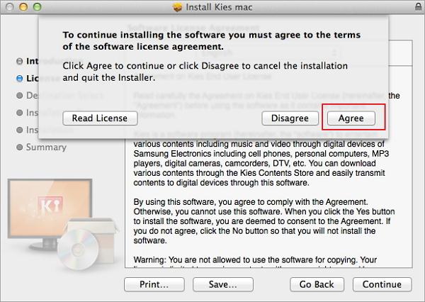 download and install kies for mac-Click agree