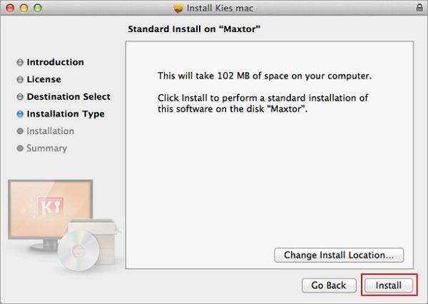 kies für mac herunterladen und installieren - installationsort ändern