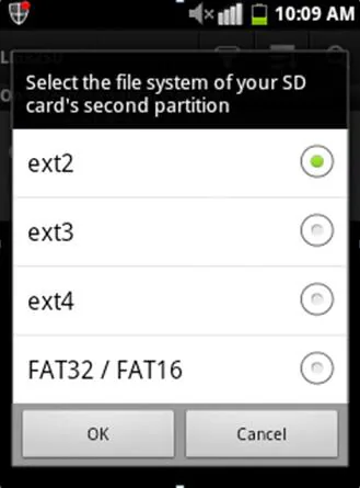 Aplicativo Partition Manager para Android