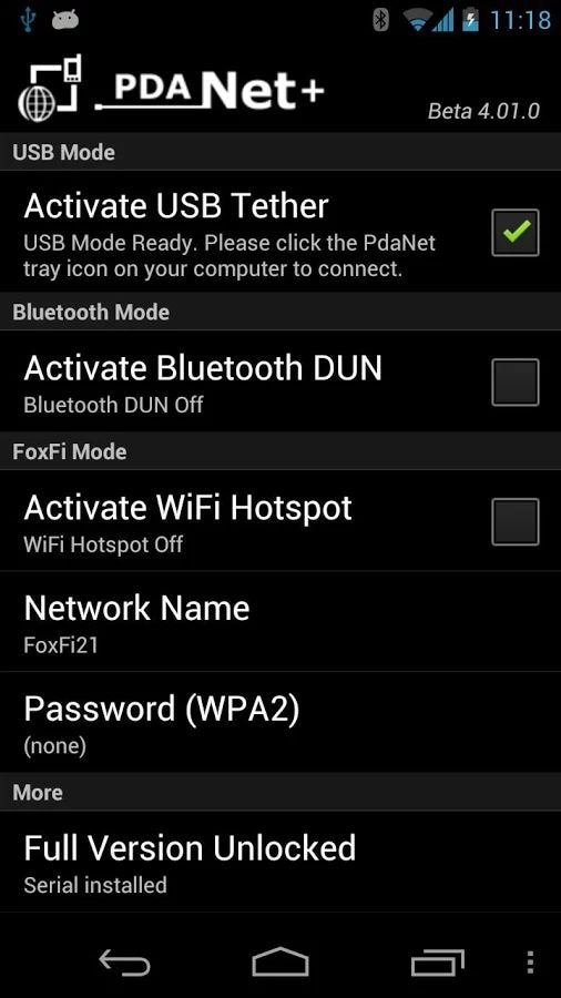 Aplicaciones de puntos de acceso Wifi gratuitos PdaNet