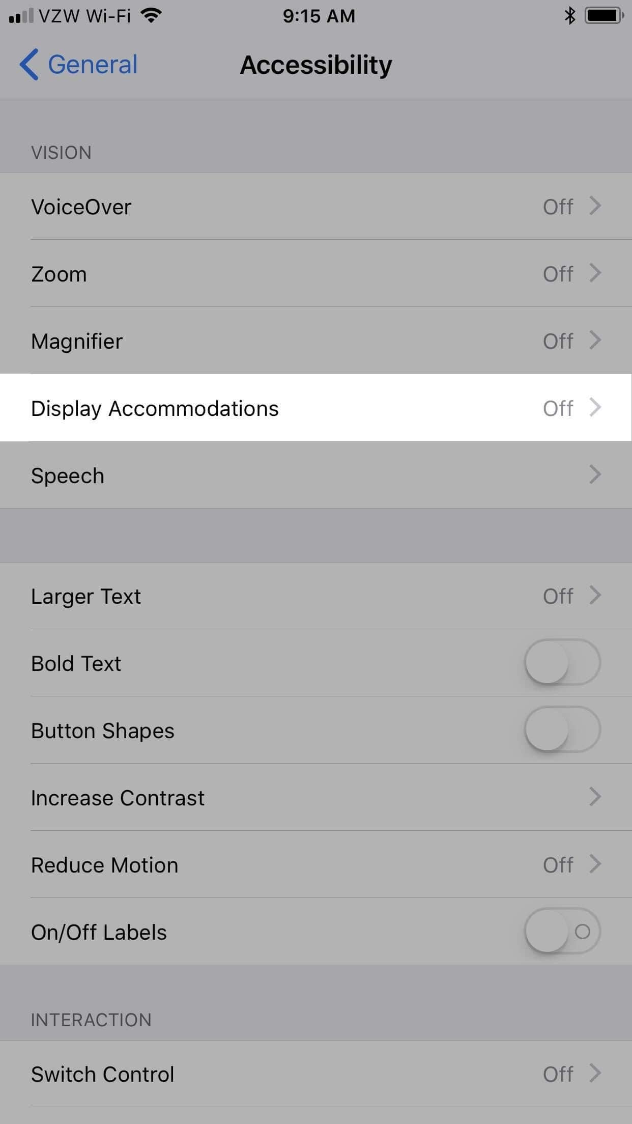 step 2 to turn off auto-brightness in iPhone