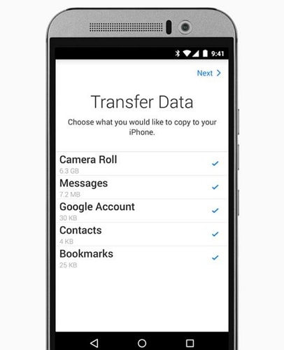 iphone contacts transfer app - move to ios