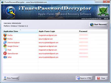 iTunes Backup Password - Start Recovery