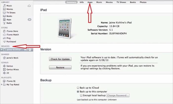 itunes file sharing-device