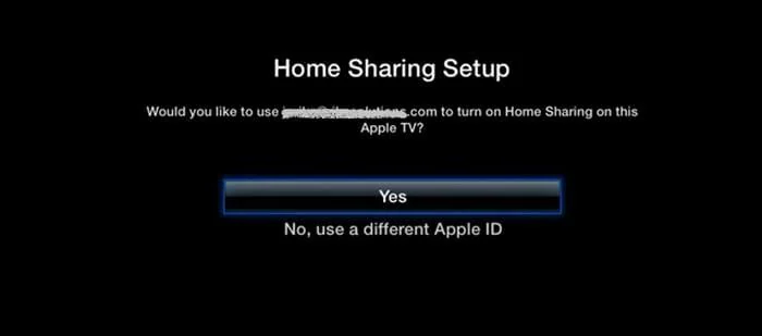 iTunes Home Sharing - Ja auswählen