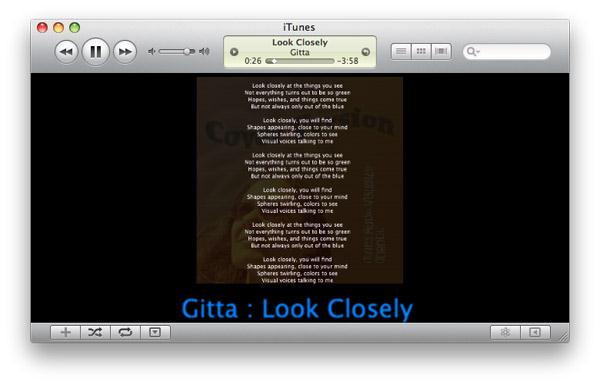 مكونات iTunes الإضافية – itunes lyrics display