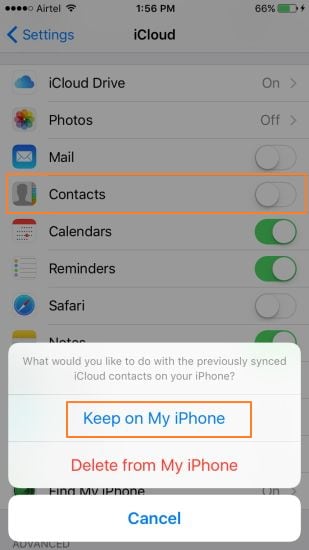 keep on my iphone to Merge Duplicate Contacts