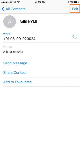 Step three to Merge Duplicate Contacts on iPhone Manually