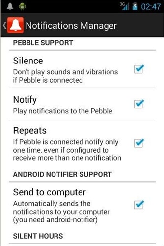 manage notifications android
