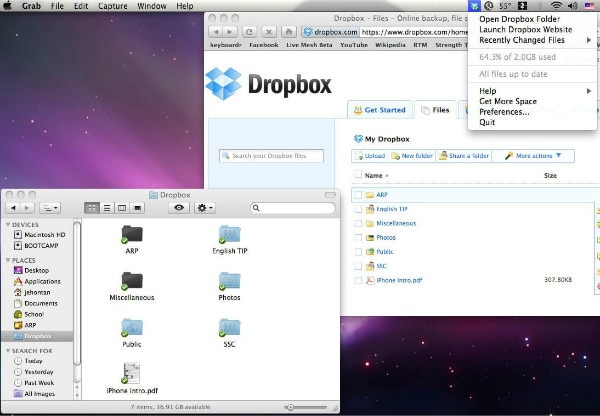 قم بتوصيل android بـ mac: dropbox