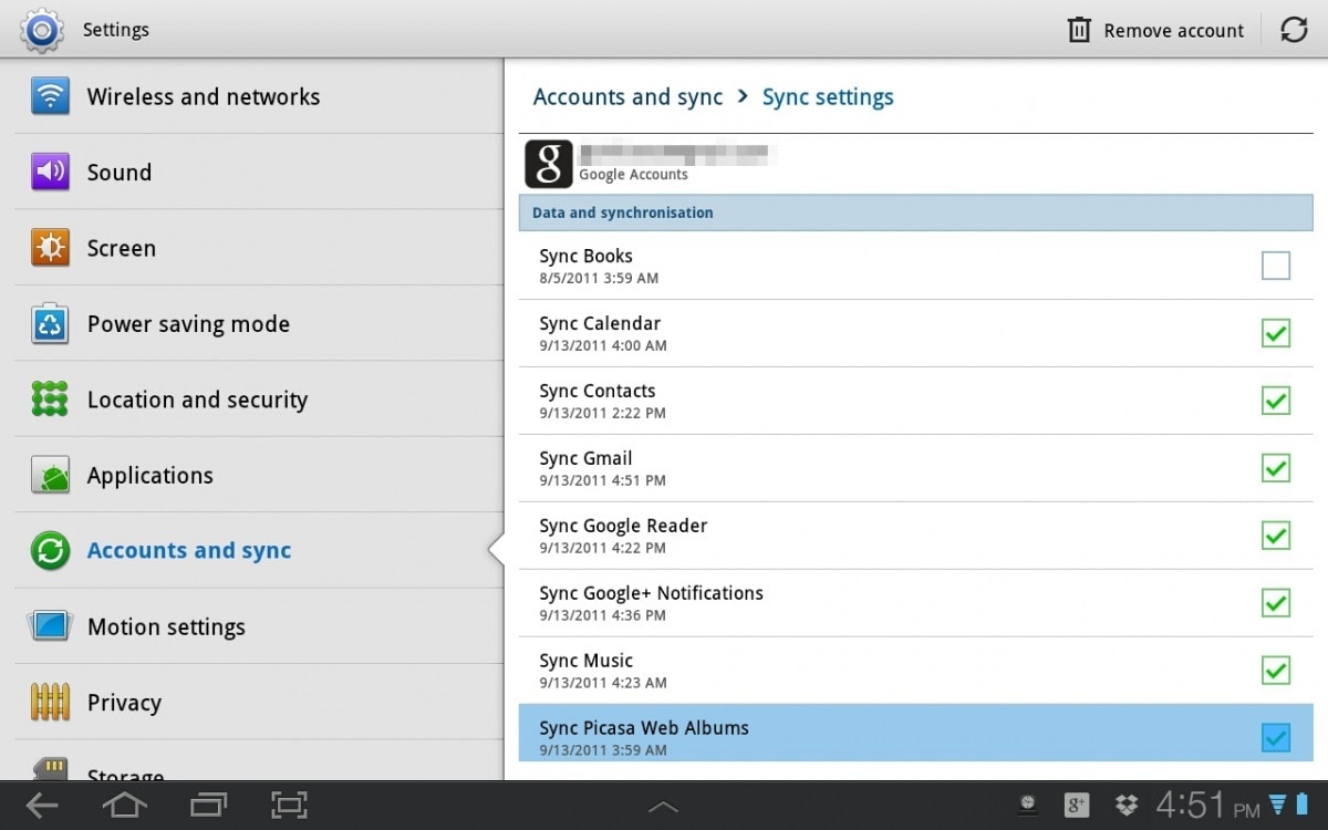 sincronize contatos do android com o gmail-Selecione sua conta Gmail