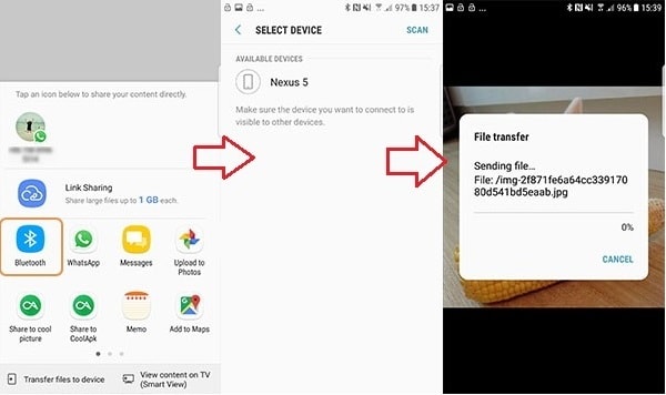 كيفية نقل الصور من android إلى iphone عبر البلوتوث