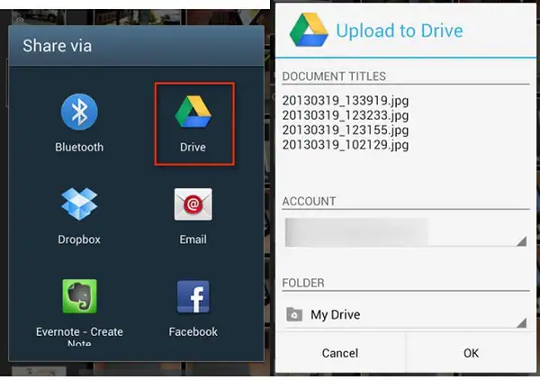 como transferir fotos do android para o iphone-usar o google drive