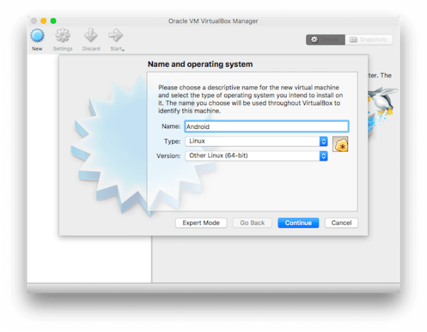  exécuter des applications Android sur Mac: VirtualBox