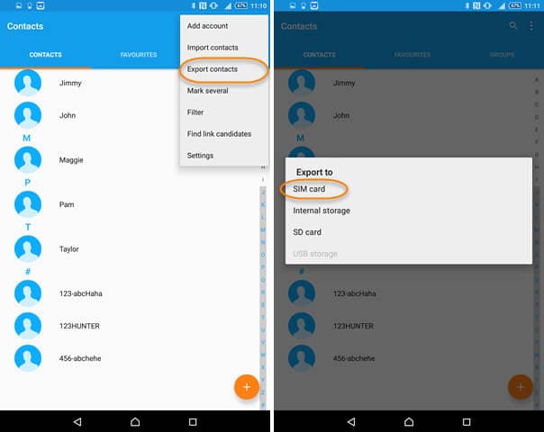 transferir contactos de Android a iPhone XS (Max) a travÃ©s de la tarjeta SIM