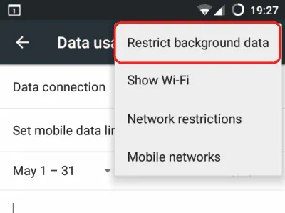 import contacts from gmail to android-choose 'Restrict background data'