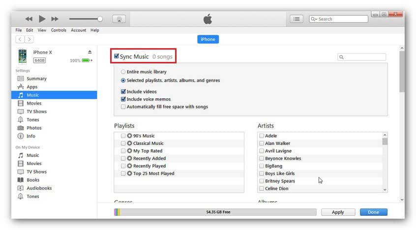 Musik von iTunes auf das iPhone XS (Max) synchronisieren - Musiksynchronisierung bestätigen