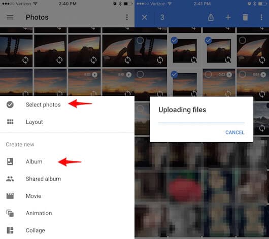move photos from iphone to computer- google photos