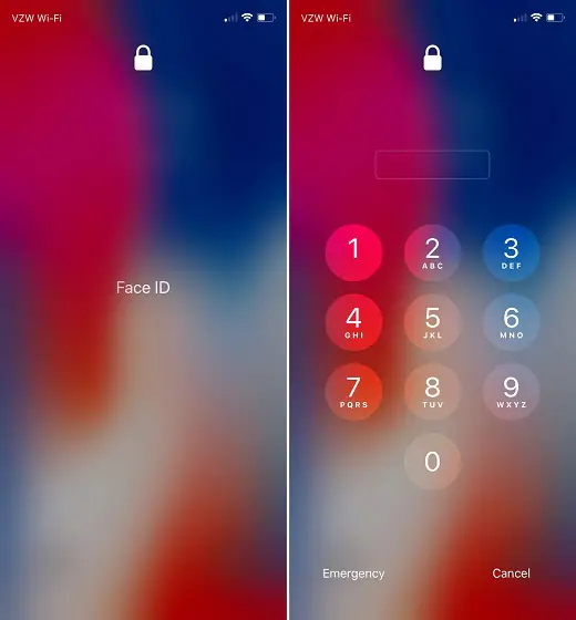 unlock iphone xs (max) without face id-Swipe up the screen