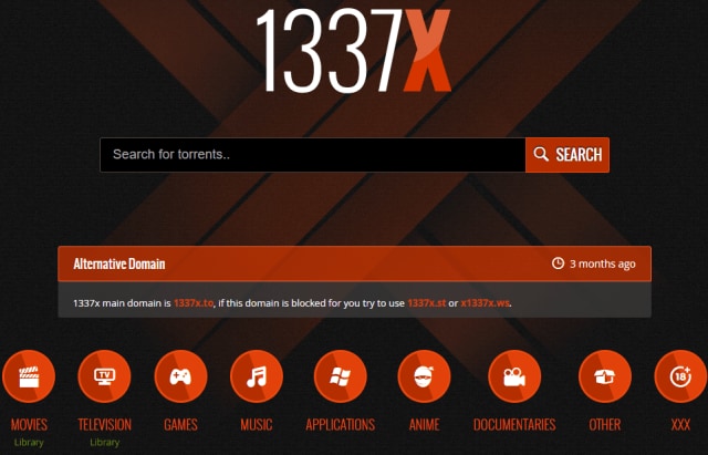 best torrent site for tv shows - 1337x