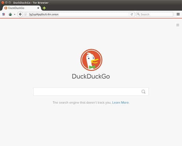محرك بحث الويب المظلم مع tor - duckduckgo