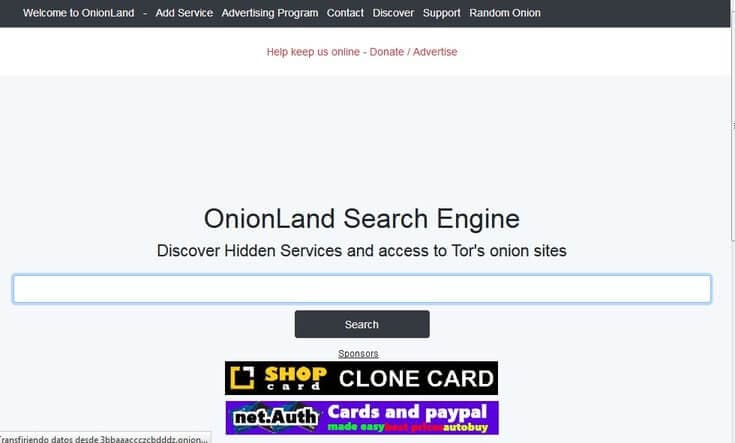 onion search engine - onion land