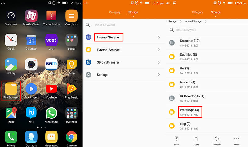 Go to the download folder and find the WhatsApp mod Apk file