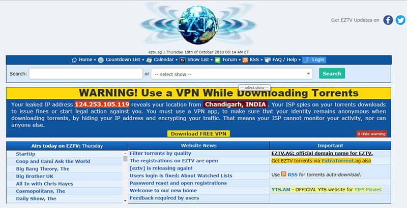 mac torrenting sites- EZTV
