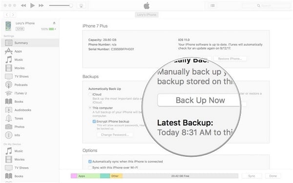 backup whatsapp with itunes
