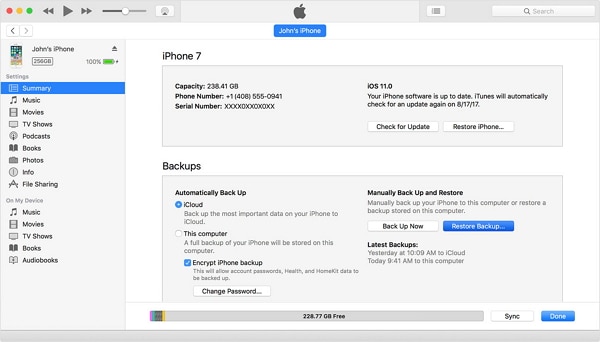 backup iphone to computer using itunes