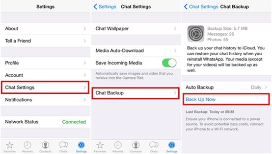 backup whatsapp messages to icloud