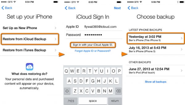 Kontakte von iPhone über das iCloud-Backup wiederherstellen