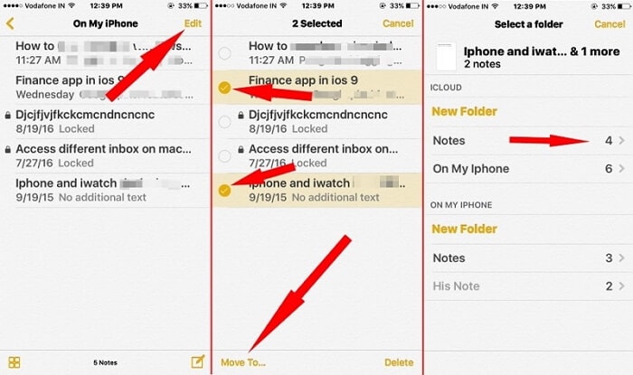 sync notes to icloud