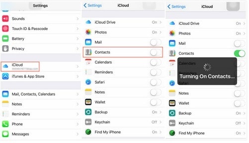 sync contacts to icloud
