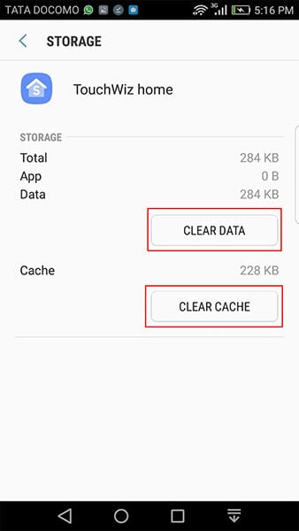 clear cache to fix touchwiz home stopping