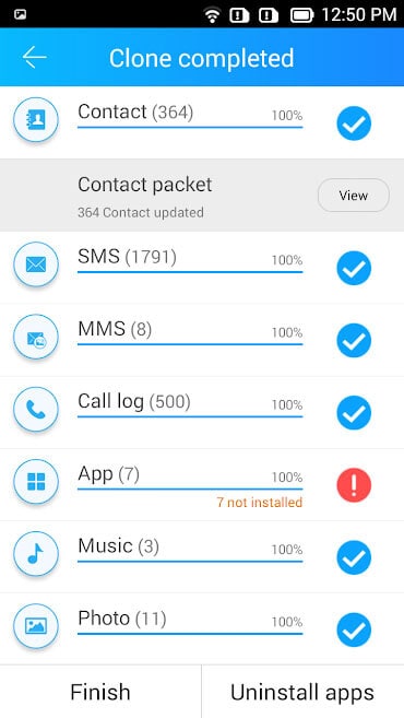 complete transfer from mi 5/4 to samsung S10/S20