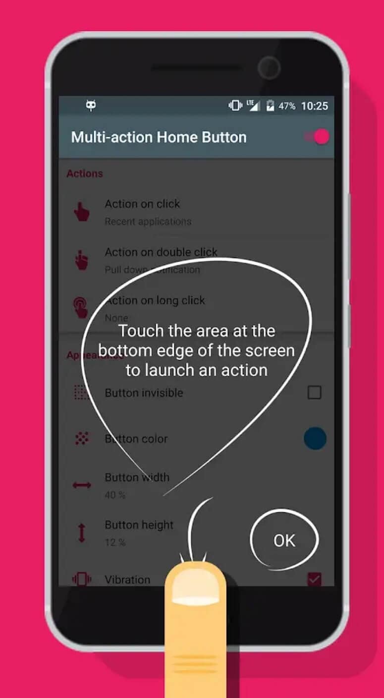 زر الشاشة الرئيسية المعطّل في أجهزة Android - تطبيق Multi-action Home Button