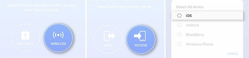  spostamento da iphone a Samsung S10/S20 - start smart switch