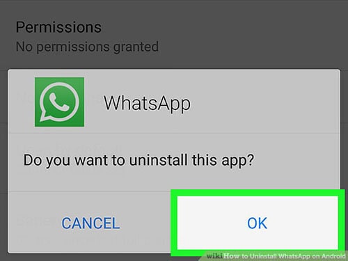 disinstallare whatsapp