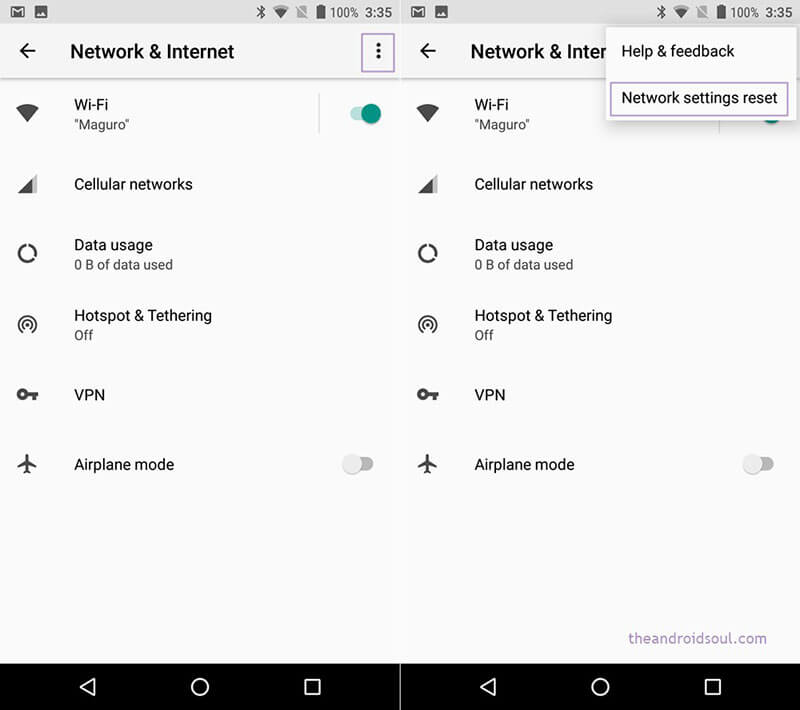 android phone not connecting to wifi - reset network