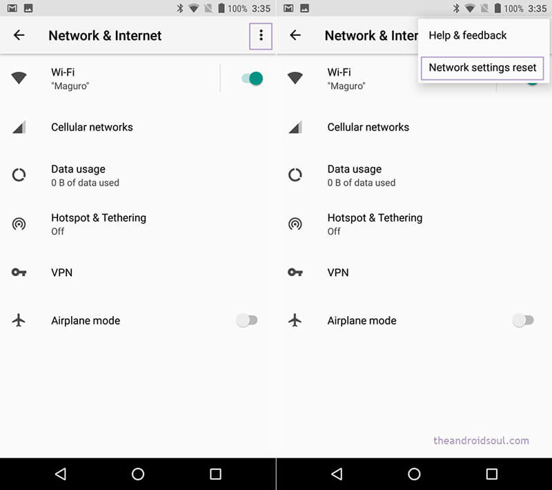  le téléphone android ne se connecte pas au wifi - réinitialiser le réseau 