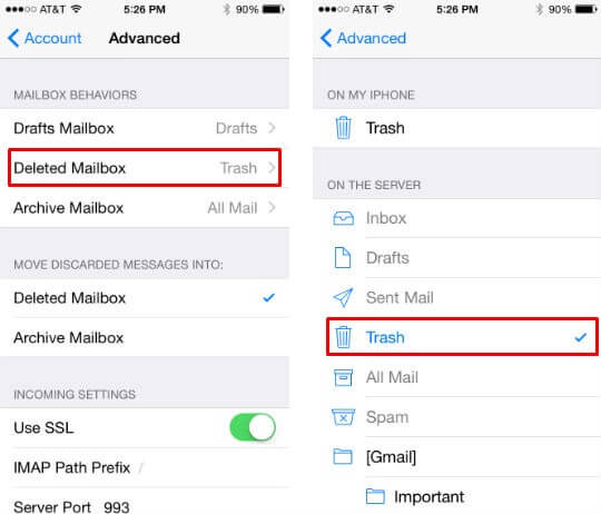 كيف تفرغ سلة المهملات على iPhone - مهملات البريد الإلكتروني
